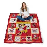 custom maryland terrapins mickey crimson red white quilt blanket best selling