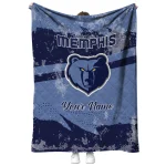 custom memphis grizzlies brushstroke layers blue quilt blanket best selling