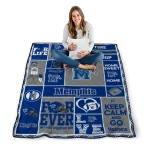 custom memphis tigers helmet passion blue quilt blanket best selling