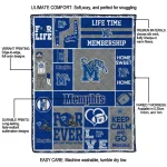 custom memphis tigers helmet passion blue quilt blanket best selling