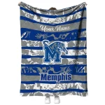custom memphis tigers layered florals blue white quilt blanket best selling