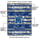custom memphis tigers layered florals blue white quilt blanket best selling