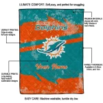 custom miami dolphins brushstroke layers aqua quilt blanket best selling