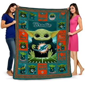 custom miami dolphins yody baby pattern aqua quilt blanket best selling