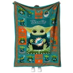 custom miami dolphins yody baby pattern aqua quilt blanket best selling