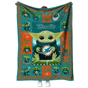 custom miami dolphins yody baby pattern aqua quilt blanket fashion forward