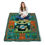 custom miami dolphins yody baby pattern aqua quilt blanket best selling