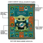 custom miami dolphins yody baby pattern aqua quilt blanket best selling
