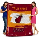 custom miami heat grunge patch red white quilt blanket best selling