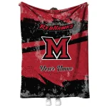 custom miami redhawks brushstroke layers red quilt blanket best selling