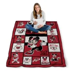 custom miami redhawks mickey crimson red white quilt blanket best selling