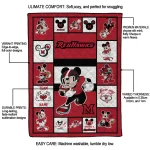 custom miami redhawks mickey crimson red white quilt blanket best selling