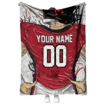 custom miami redhawks player sketch red gray quilt blanket best selling
