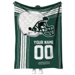 custom michigan state spartans helmet theme green quilt blanket best selling