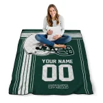 custom michigan state spartans helmet theme green quilt blanket best selling
