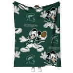custom michigan state spartans mickey football green quilt blanket best selling