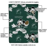 custom michigan state spartans mickey football green quilt blanket best selling