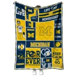 custom michigan wolverines helmet passion blue quilt blanket best selling