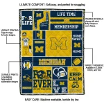 custom michigan wolverines helmet passion blue quilt blanket best selling
