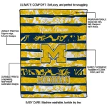 custom michigan wolverines layered florals blue white quilt blanket best selling