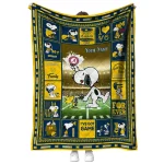custom michigan wolverines snoopy coach blue quilt blanket best selling