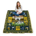 custom michigan wolverines snoopy coach blue quilt blanket best selling