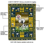 custom michigan wolverines snoopy coach blue quilt blanket best selling