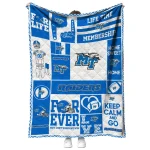 custom middle tennessee blue raiders helmet passion blue quilt blanket best selling