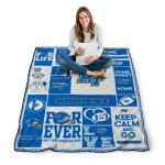 custom middle tennessee blue raiders helmet passion blue quilt blanket best selling
