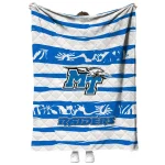 custom middle tennessee blue raiders layered florals blue white quilt blanket best selling