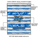 custom middle tennessee blue raiders layered florals blue white quilt blanket best selling