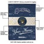 custom milwaukee brewers snoopy victory navy blue white quilt blanket best selling