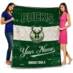 custom milwaukee bucks helmet fan green white quilt blanket best selling