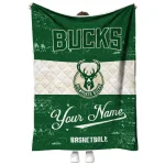 custom milwaukee bucks helmet fan green white quilt blanket best selling