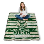 custom milwaukee bucks layered florals green white quilt blanket best selling