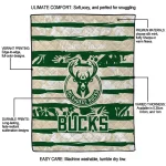 custom milwaukee bucks layered florals green white quilt blanket best selling