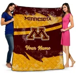 custom minnesota golden gophers brushstroke layers maroon quilt blanket best selling