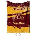 custom minnesota golden gophers brushstroke layers maroon quilt blanket best selling