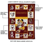 custom minnesota golden gophers mickey crimson maroon white quilt blanket best selling