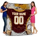 custom minnesota golden gophers player sketch maroon gray quilt blanket best selling