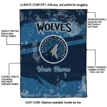 custom minnesota timberwolves brushstroke layers midnight blue quilt blanket best selling