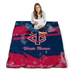custom minnesota twins brushstroke layers navy quilt blanket best selling