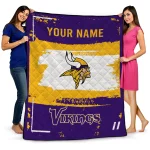 custom minnesota vikings grunge patch purple white quilt blanket best selling