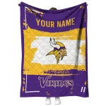 custom minnesota vikings grunge patch purple white quilt blanket best selling