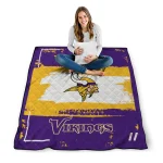 custom minnesota vikings grunge patch purple white quilt blanket best selling
