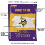 custom minnesota vikings grunge patch purple white quilt blanket best selling