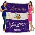 custom minnesota vikings hibiscus burst purple white quilt blanket best selling