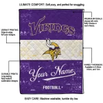 custom minnesota vikings hibiscus burst purple white quilt blanket best selling