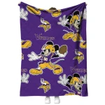 custom minnesota vikings mickey football purple quilt blanket best selling