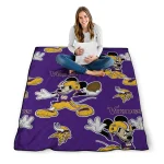 custom minnesota vikings mickey football purple quilt blanket best selling